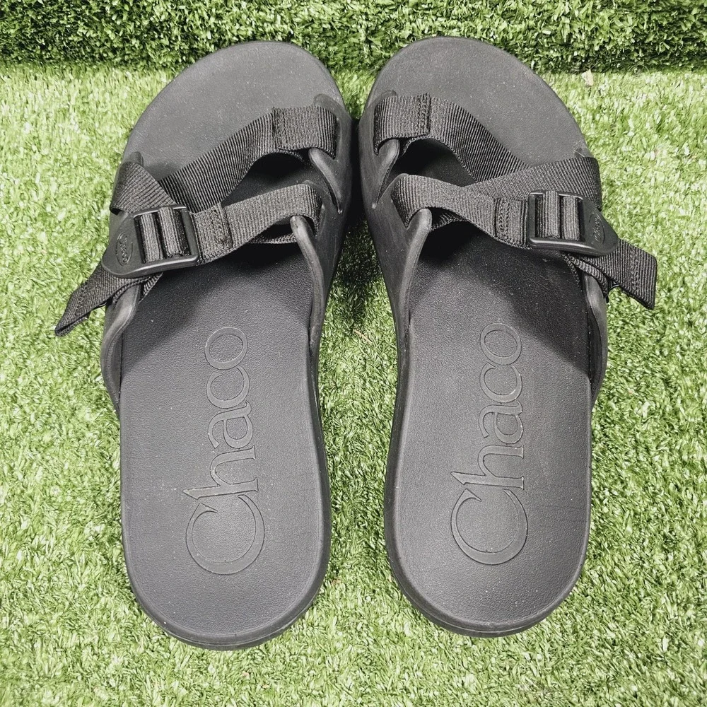 Chaco Chillos Triple Black Sport Slip-On Comfort Adjustable Sandals Mens Size 10